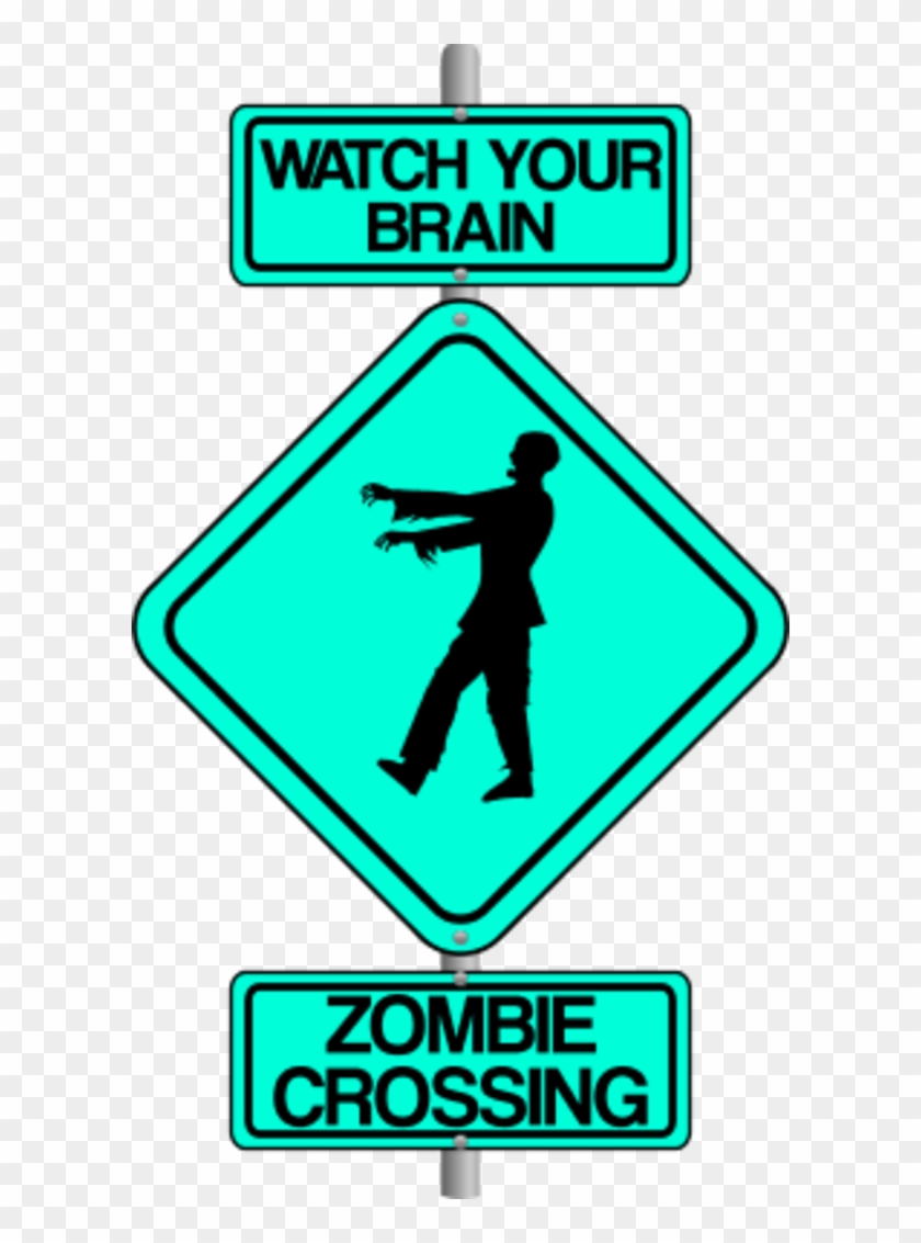 Zombie Crossing The Street Comic Traffic Sign - Zombiecrossing Journal #699728