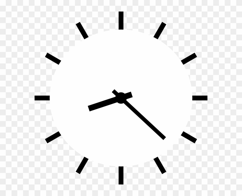 Clock - Clipart - Black - And - White - White Clock Vector Png #700086