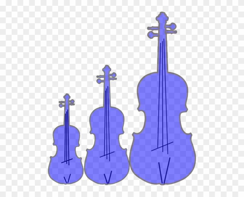 3 Blue Violins Clip Art - Viola #700339
