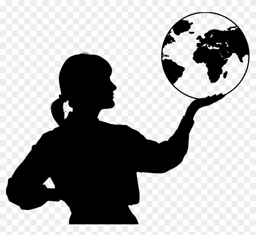 The World At Your Fingertips - Globe Silhouette Png #700676