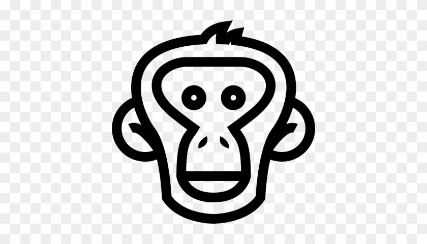 Monkey Face Outline Vector - Monkey Face Outline #700967