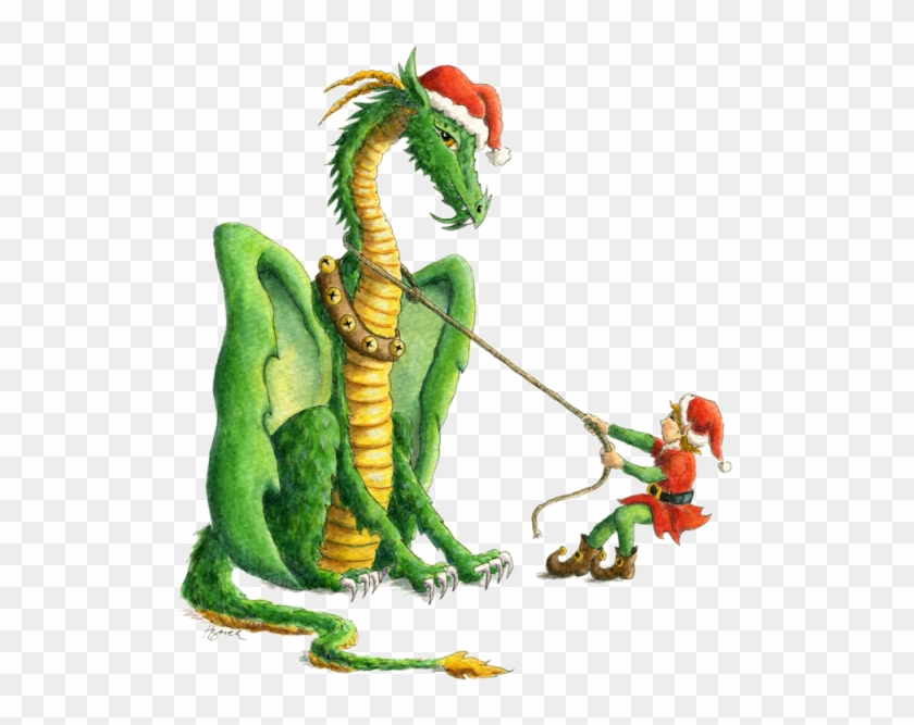 Christmas Dragon And Elf - Dragon Christmas #701006