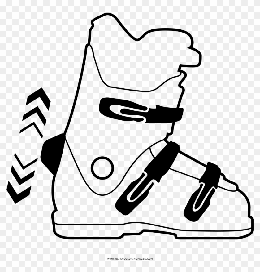 Ski Boot Coloring Page - Dibujo Botas De Esqui #701018