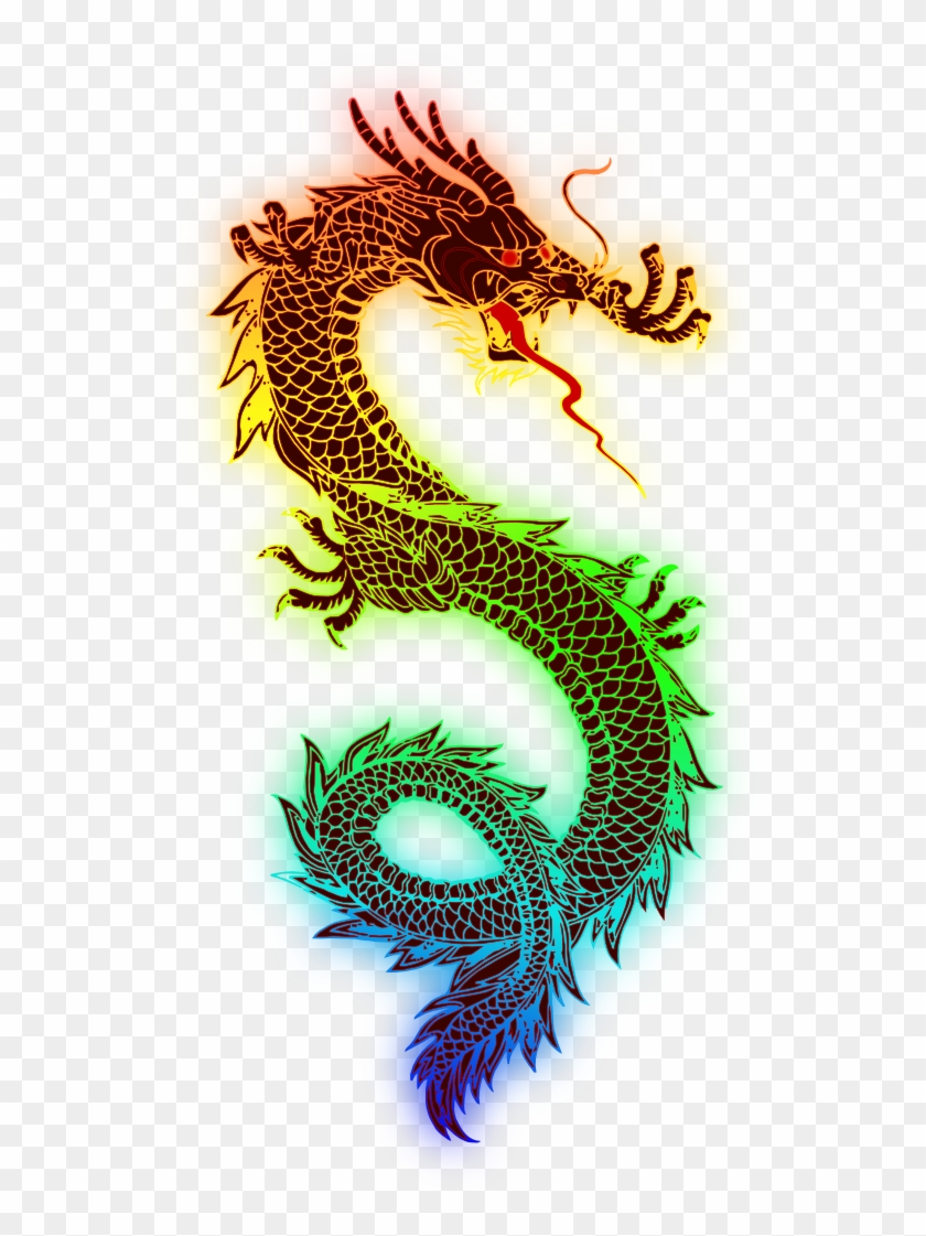 Chinese Dragon Clipart Public Domain - Rainbow Dragon Ornament (oval) #701046