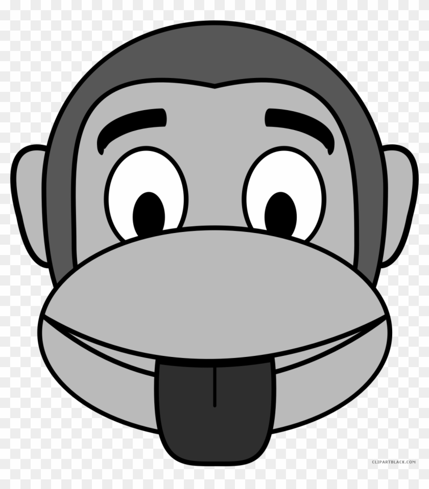 Monkey Emojis Animal Free Black White Clipart Images - Happy Monkey Emoji Pillow Case #701057