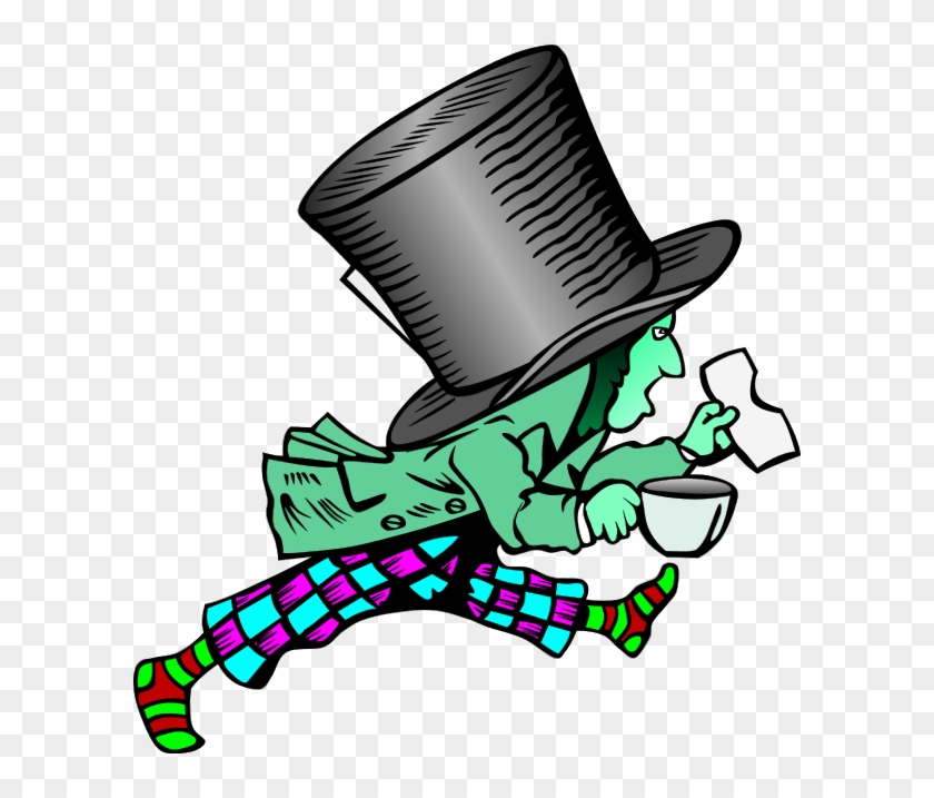 Mad Hatter Vector Clip Art 6lfoea Clipart - Mad-hatter Round Ornament #701069
