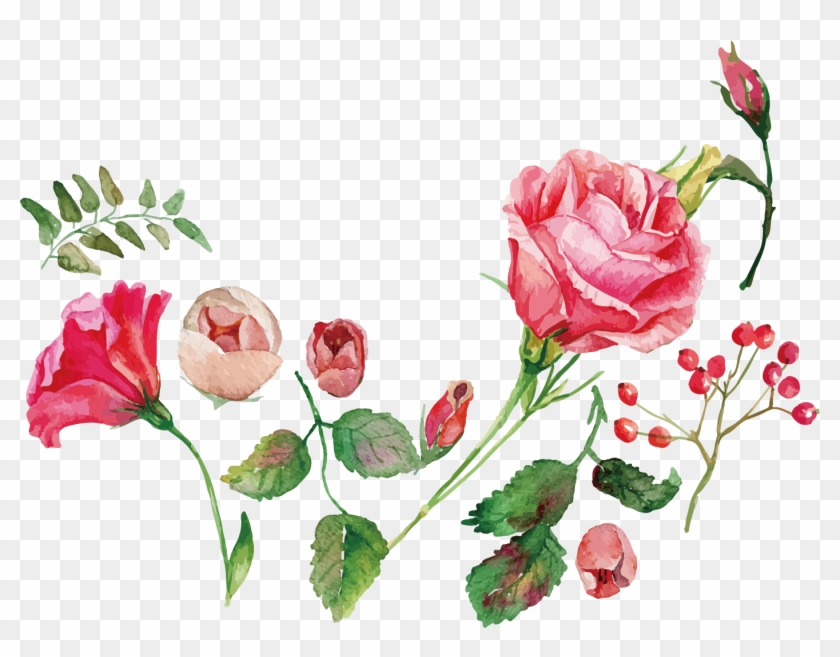 Watercolor Painting Flower Rose Royalty-free - Watercolor Flowers Vector Free Download #701247