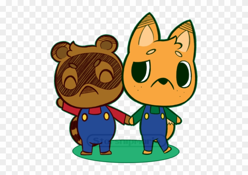 Luigi The Fox And Mario The Tanuki They're A Pair Of - Cartoon #701838