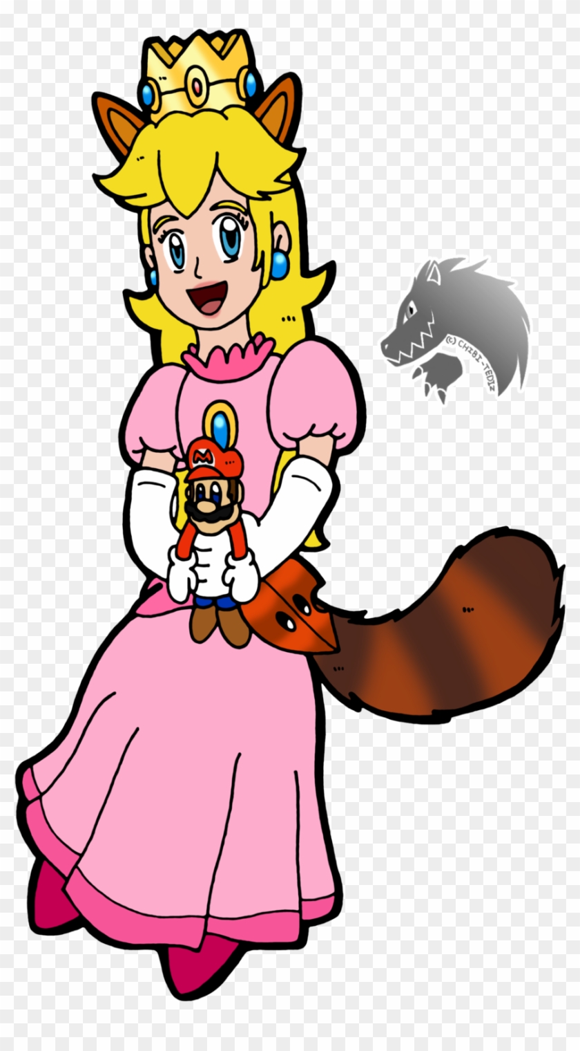 Comm Tanuki Princess Peach By Chibi-tediz - Princess Peach With Tail #701902