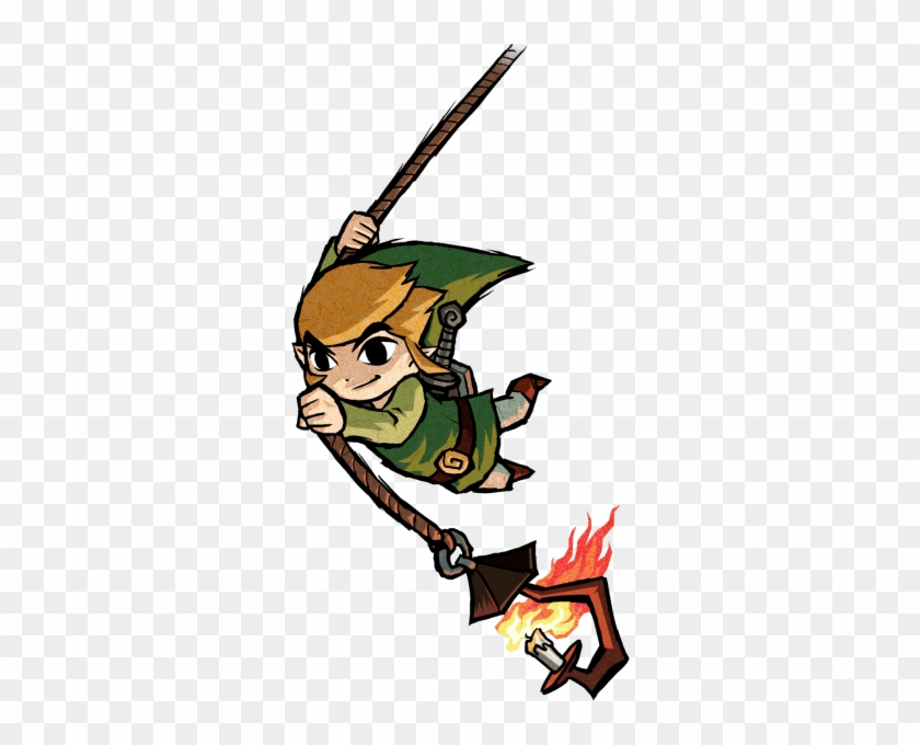 #link Swinging On A Rope From The Official Artwork - Legend Of Zelda Wind Waker Drawings #702189