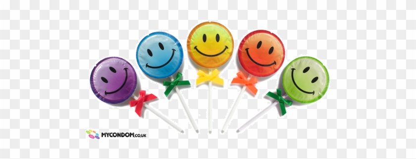 Lollipop Colored Smiley Condoms Smiley Face Condom - Lollipop #702241