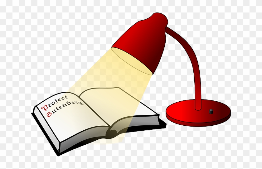 Reading Lamp, Book, Lamp, Light, Reading, Library - Open Book Clip Art #702484