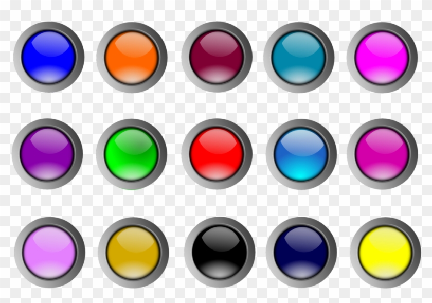 Illustration Of Colorful Blank Buttons - 3d Round Button Png #702494