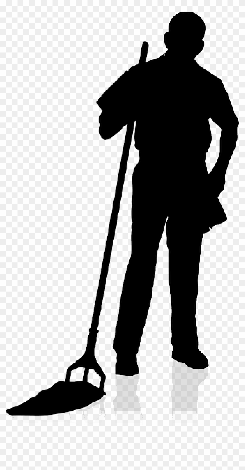Janitor Silhouette, Cleaner, Mop, Standing, Job, Janitor - Cleaner Silhouette #702568