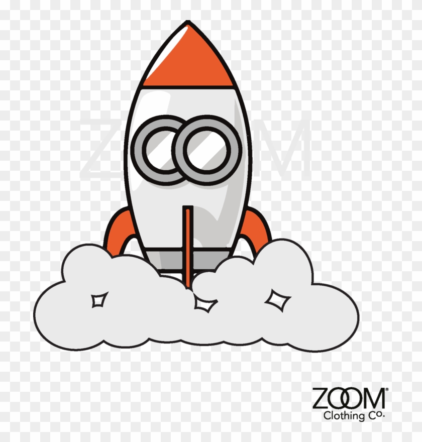 Zoom Rocket Blue T - Cartoon Rocket Ship #702629