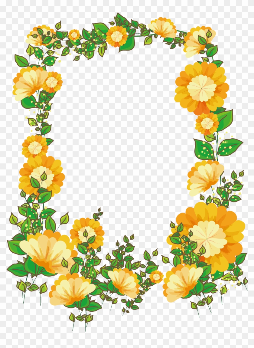 Picture Frame Floral Design Flower - Borders Designs Flower Clipart #703008