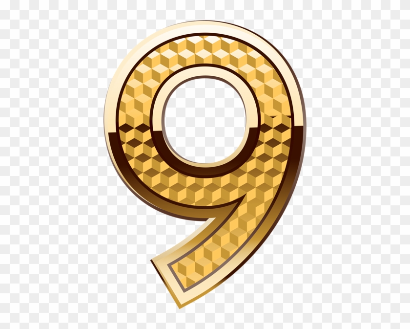 Gold Number Nine Png Clip Art Image - Circle #703024