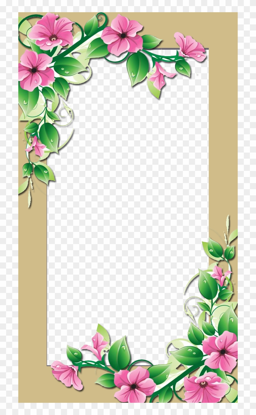 Flower Frame - Pink Flower Border Clip Art #703047