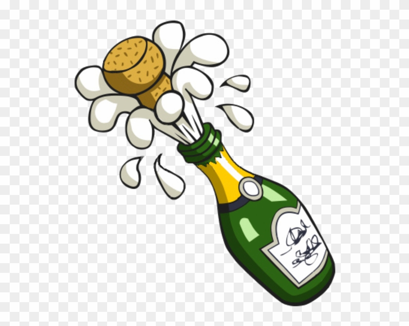 Free Popping Champagne Bottle Clip Art - Free Popping Champagne Bottle