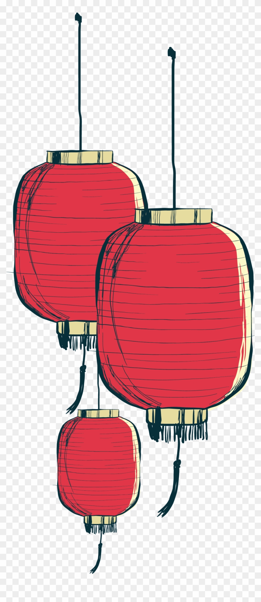 Hand Painted Chinese Lantern - Gold Chinese Lantern Png #703323