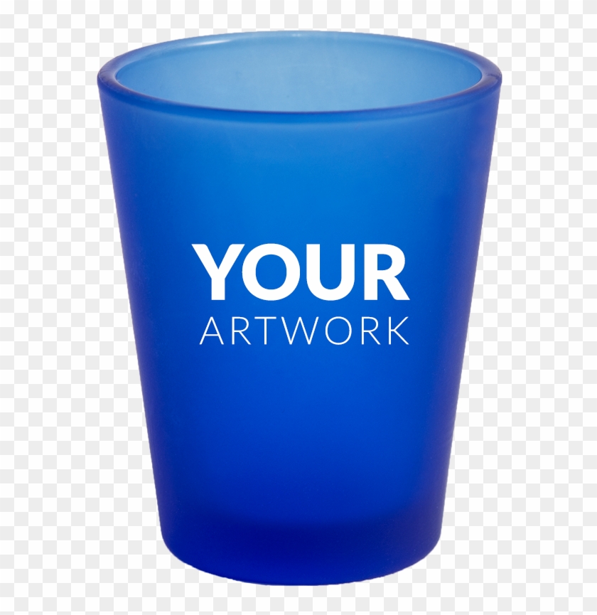 Customized Frosted Blue Shot Glass- - Coffee Cup #703326