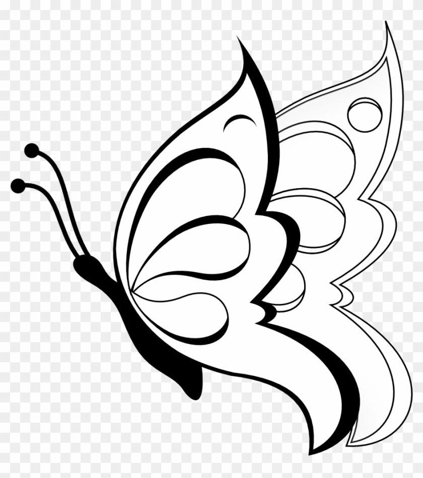 Free Damask Clipart - Easy To Draw Butterfly #703351