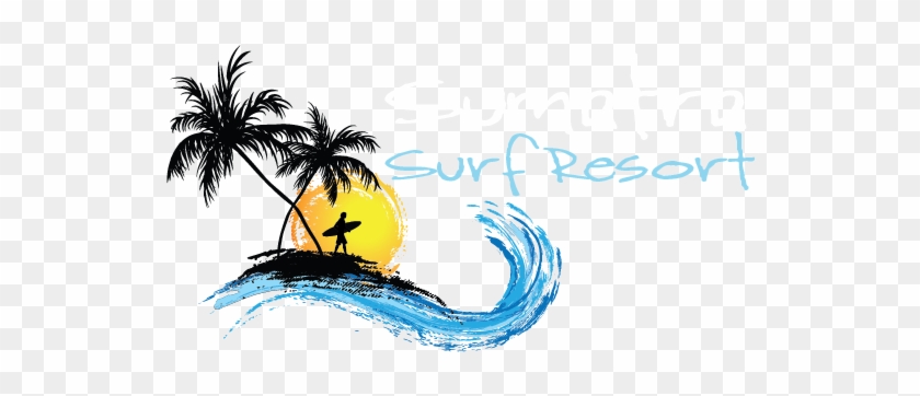 Sumatra Surf Resort - Riding Waves Shower Curtain #703413