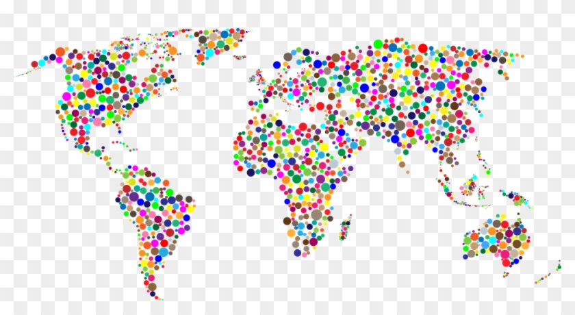 Confetti Cliparts Background 28, - World Map Colorful Png #703597