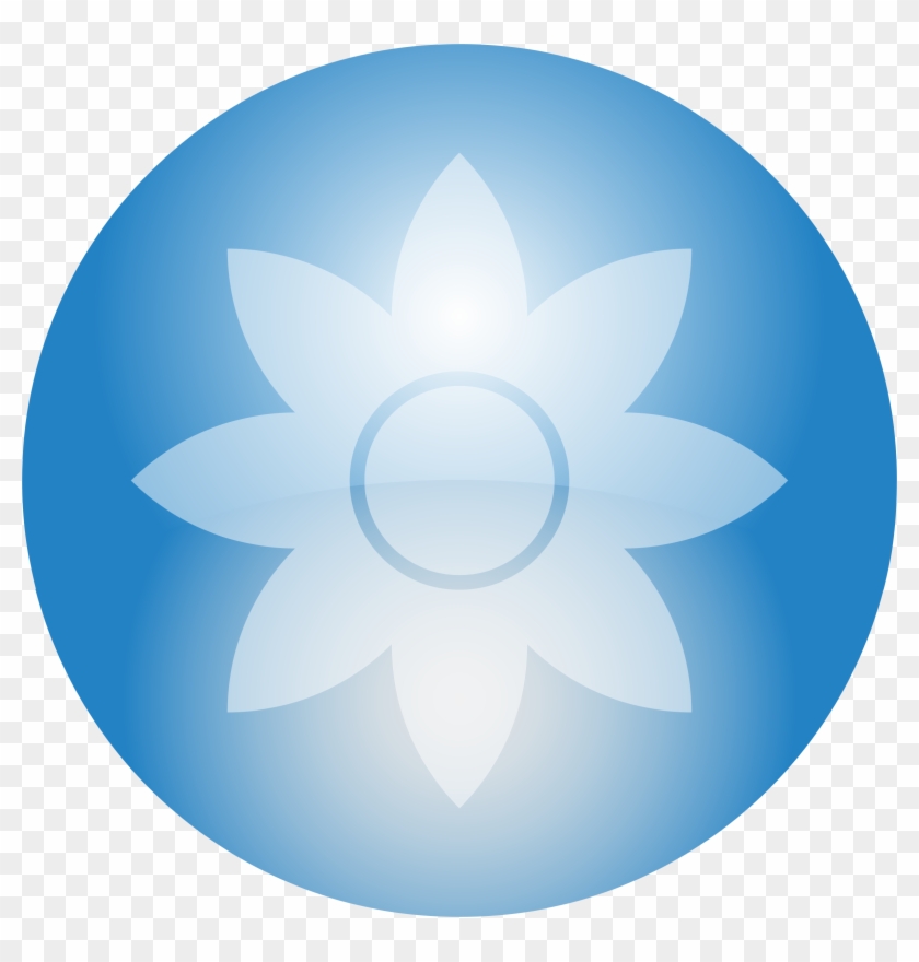 Sky Blue Flower Orb - Clip Art #703716