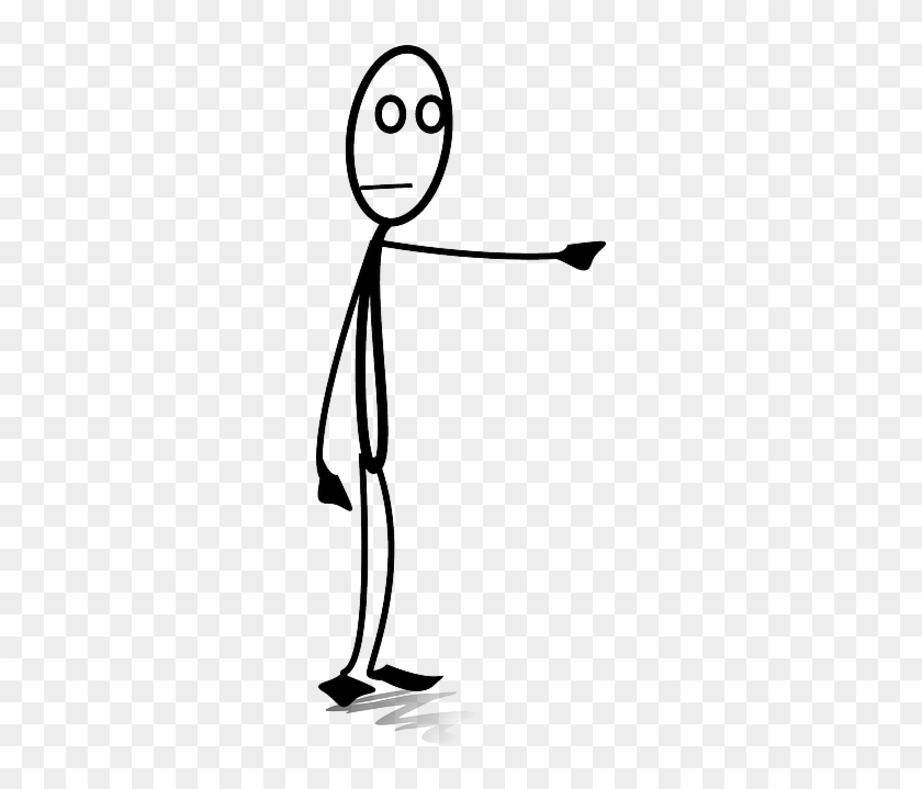 Pointing, Hand, Index Finger, Stickman, Stick Figure - Stick Man Pointing Down #703791