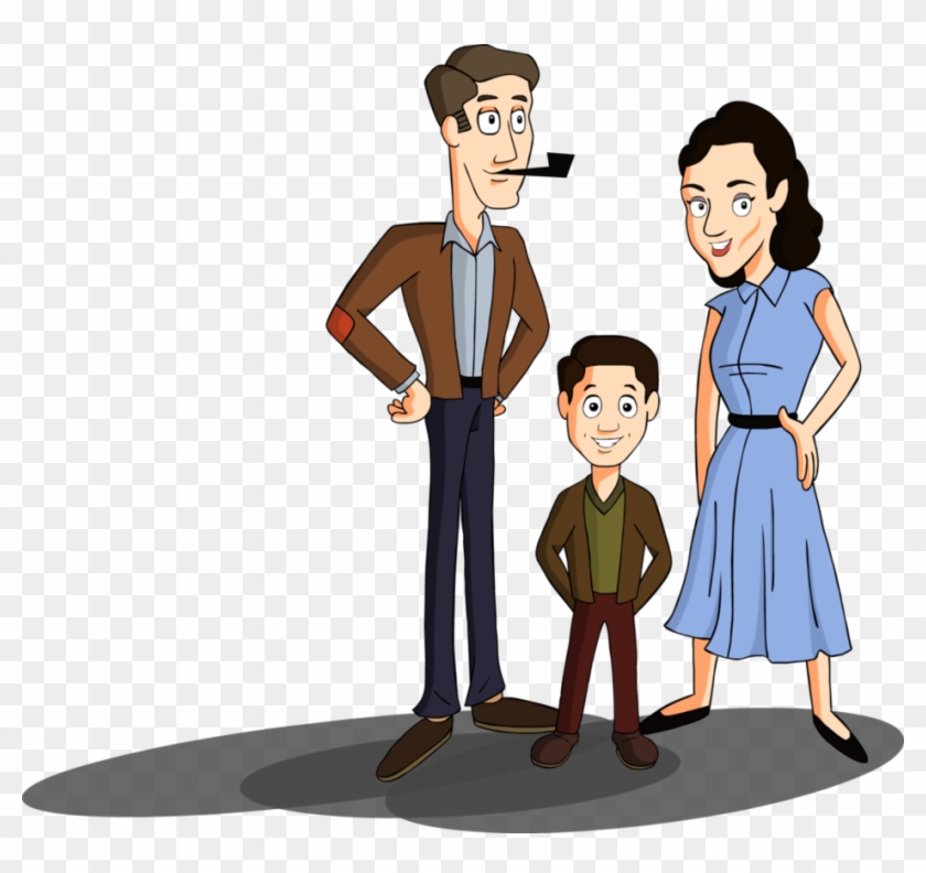 1950's Nuclear Family By Morningsun12 - Cartoon Image Of Nuclear Family -  Free Transparent PNG Clipart Images Download