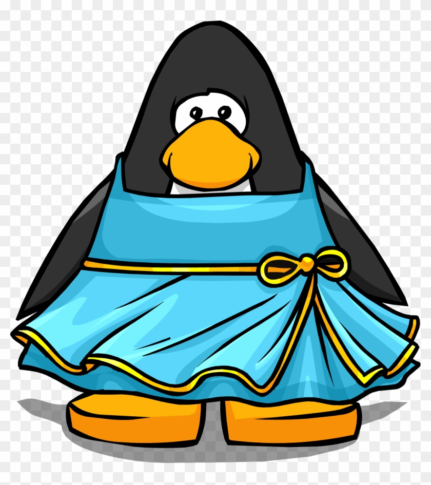 Blue Sky Dress On A Player Card - Penguin In A Bathing Suit #704023