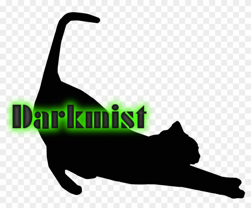 Cat Stretch Silhouette In Black 1 - Stretching Cat Silhouette #704106