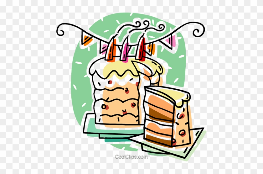 Birthday Cake Royalty Free Vector Clip Art Illustration - Ilustração Bolo De Aniversario #704209