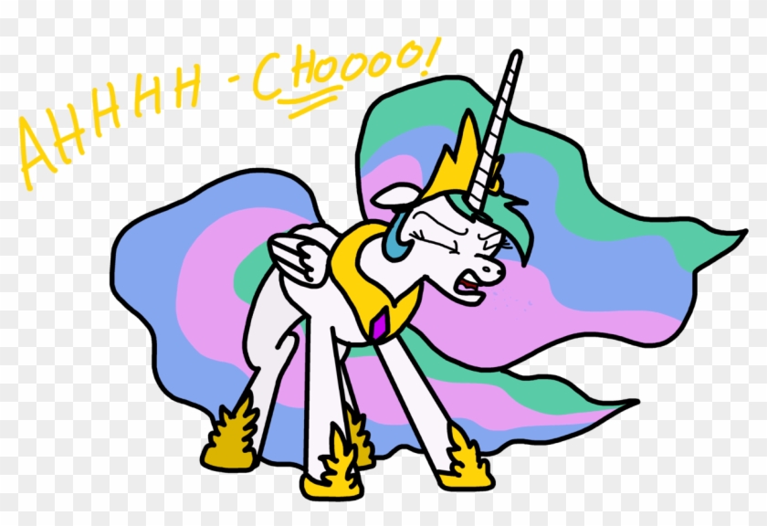 Artist Needed, Princess Celestia, Royalty, Safe, Sneezing, - Cartoon #704242