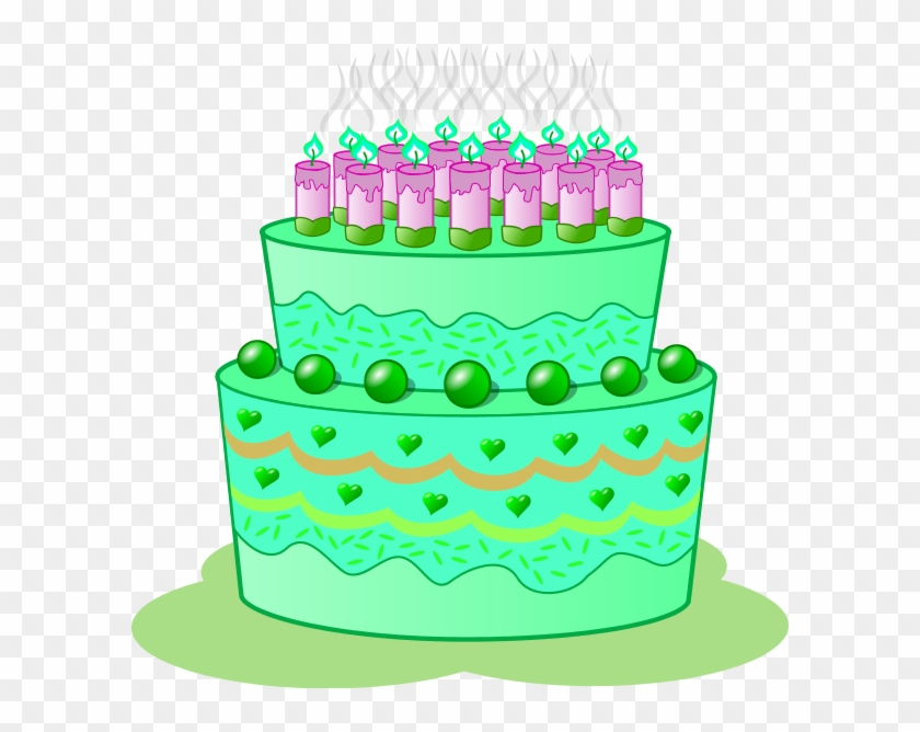 Birthday Cake Clipart - Birthday Cake Clip Art Green #704318