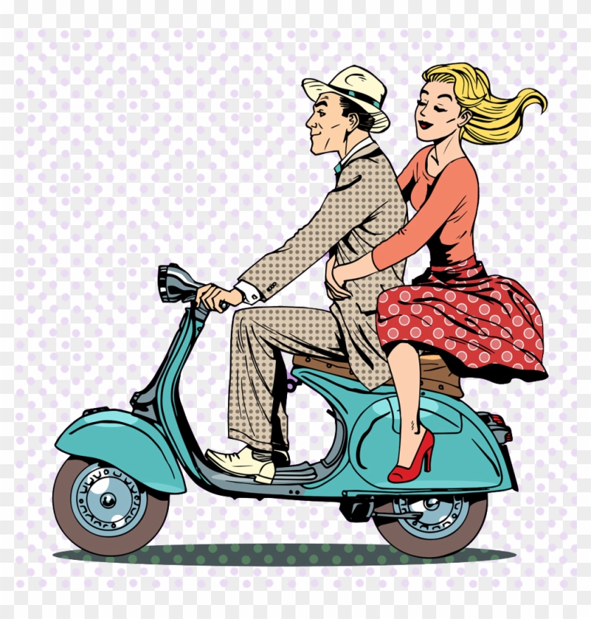 Scooter Motorcycle Cartoon - Motorcycle Cartoon - Free Transparent PNG  Clipart Images Download