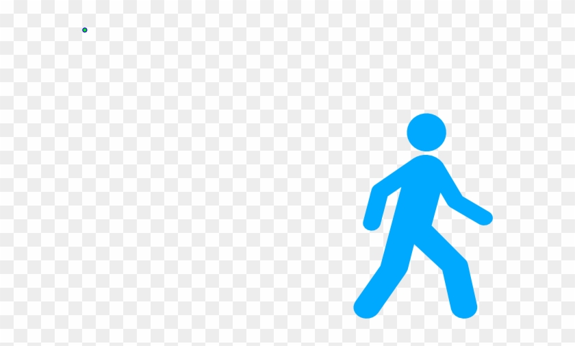 Walking Man Blue Clip Art At Clker - Blue Man Walking Png #704489