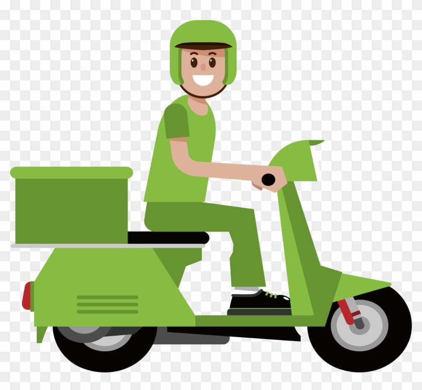 Motorcycle Courier Euclidean Vector - Delivery Motorcycle Png #704536