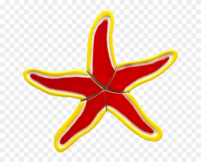 Rs38-7 7"x6" Red Starfish Ceramic Pool Mosaic - Starfish #704705