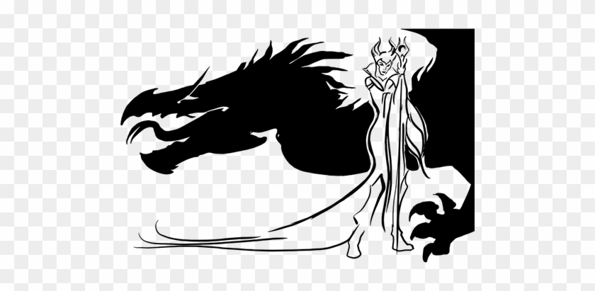 Evil Queen And Dragon Silhouette - Wizard Dragon Silhouette #704715