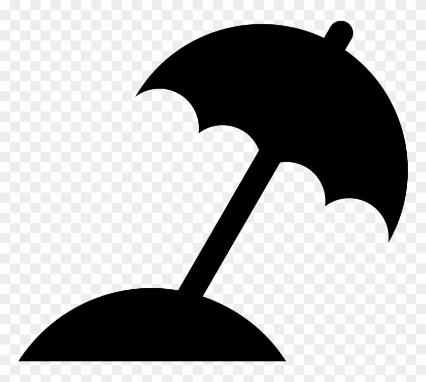 Simpleicons Places Beach Umbrella Black Silhouette - Beach Umbrella Silhouette #704725
