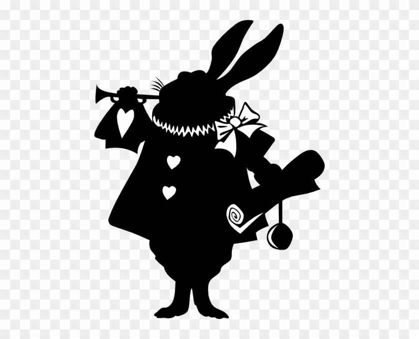 Rabbit Silhouette Clip Art - Alice In Wonderland Silhouette #704743