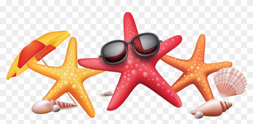Vector Color Seaside Starfish Sunglasses Creative - Summer Starfish Vector Png #704902