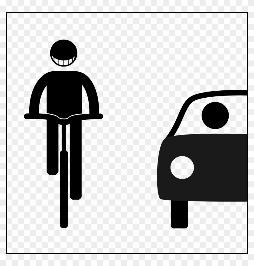 Biker Smiling At Car Driver - No Labels #705138