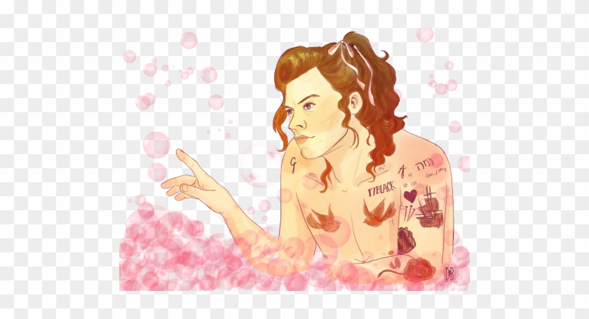 My Part Of The Collab With The Beautiful And Kind @harrydoodles - Harry Styles Bubble Bath #705200