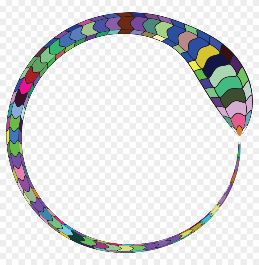 Free Clipart Of A Colorful Snake Forming A Round Frame - Snake Frame Png #705286