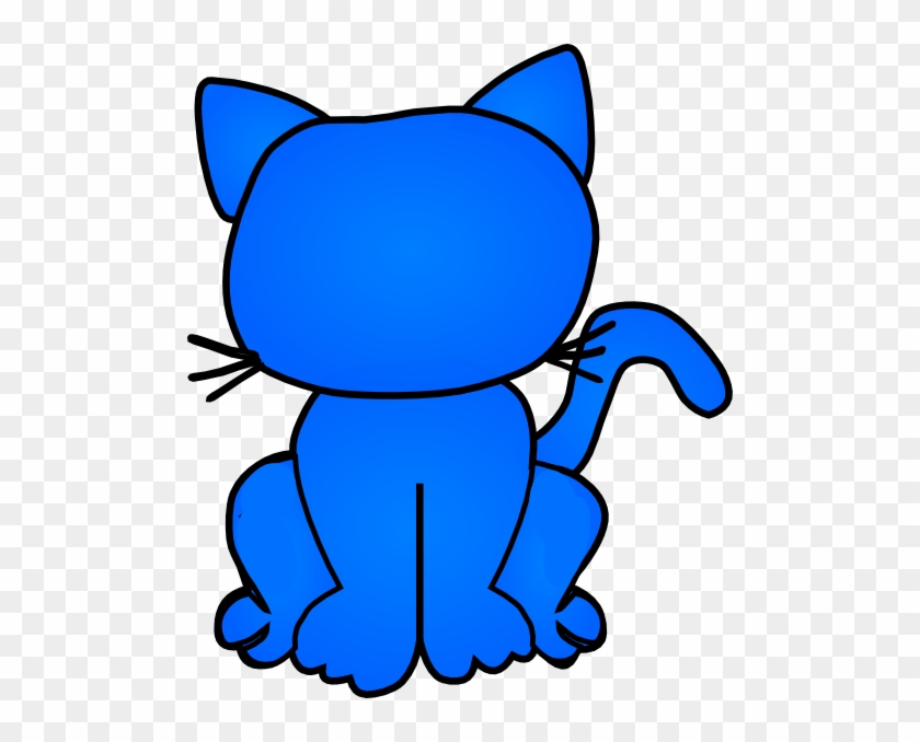 Blue Clip Art Cat #705434