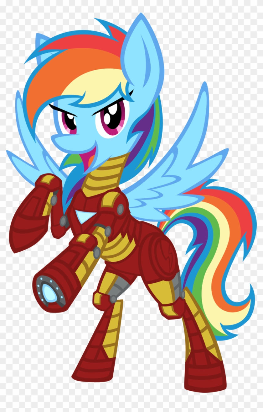 Agentkirin, Crossover, Iron Man, Iron Mare, Rainbow - Rainbow Dash Iron Man #705481