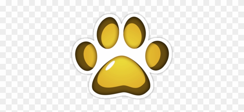 Ooh Shiny Paw Print Yellow Stickers By Autophobicat - Yellow #705668